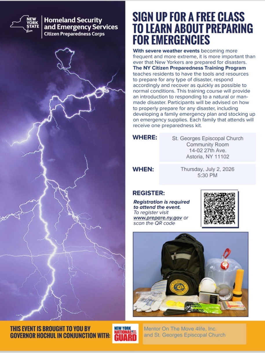 Prepare Today, Protect Tomorrow: Join the NY Citizen Preparedness Training Program on July 2, 2026 Image